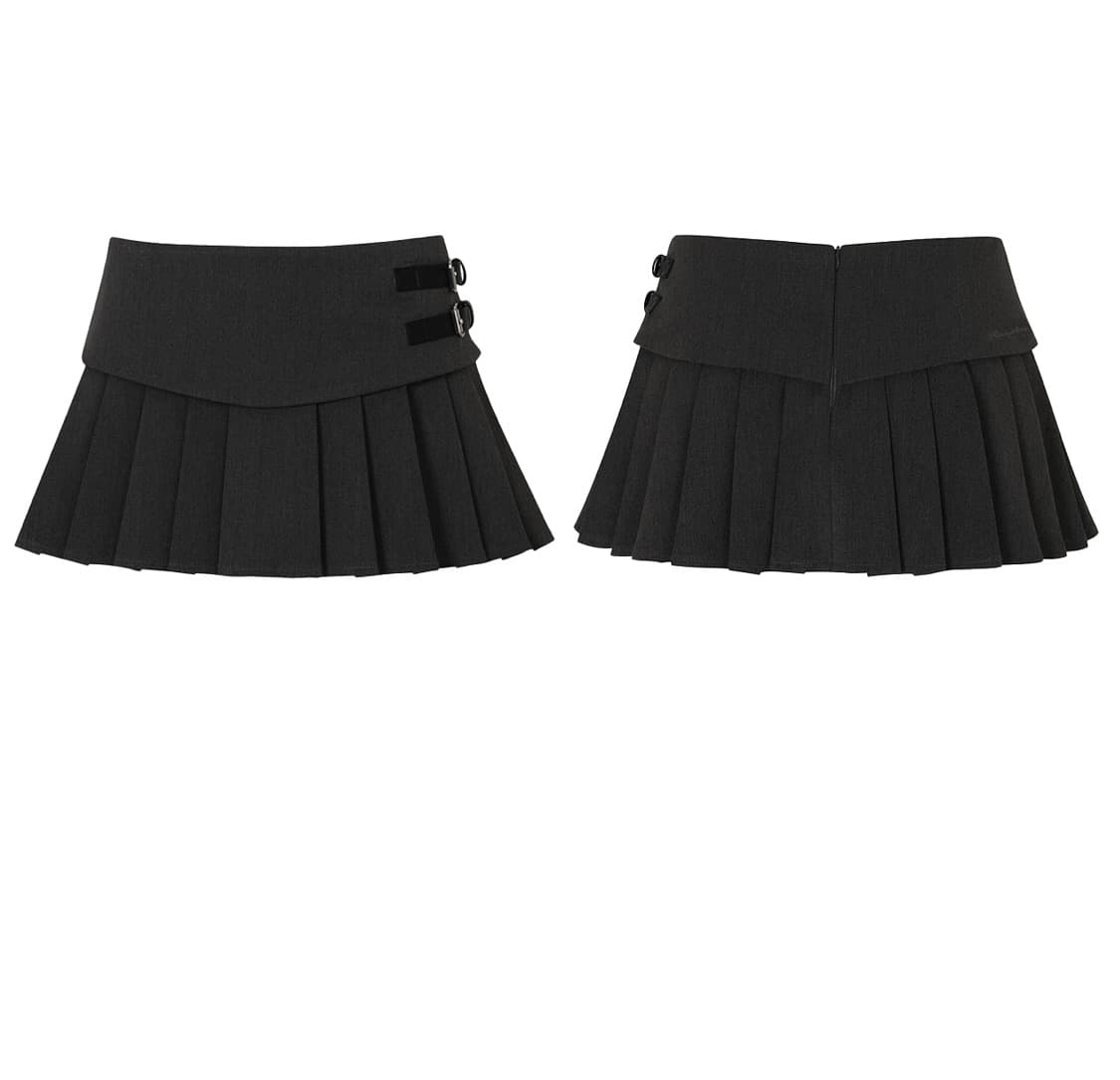 페인오어플레져 charlotte pleats skirt charcoal 상품이미지2