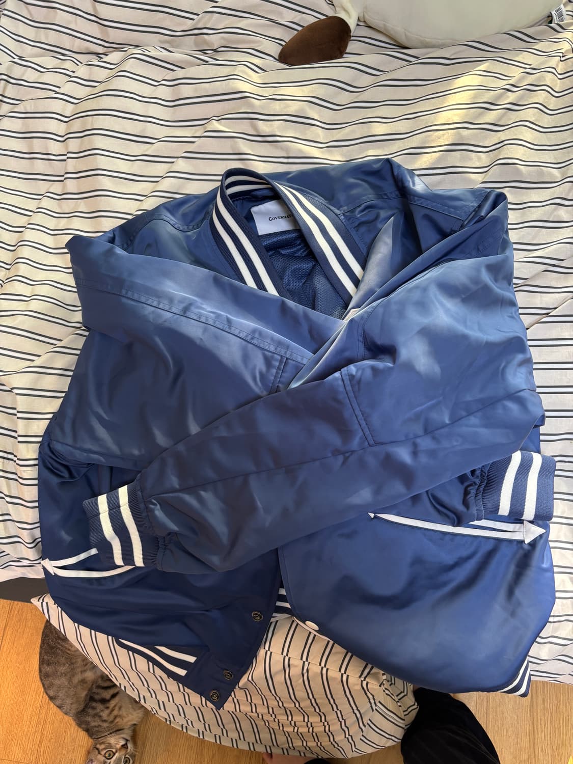 커버낫 C로고 바시티 자켓 네이비 M 상품이미지3