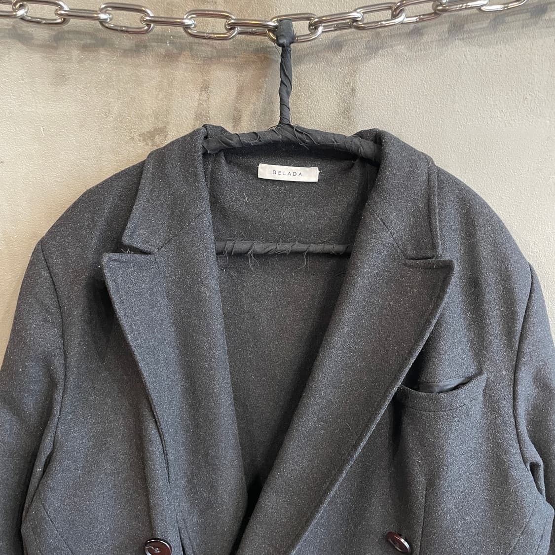 델라다 백 버튼 패널 코트 상품이미지5