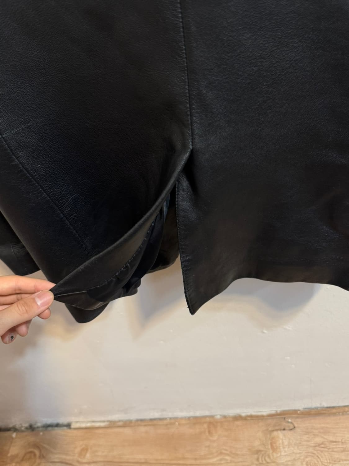 SERRANO Men's Black Leather Blazer Jacke 상품이미지6
