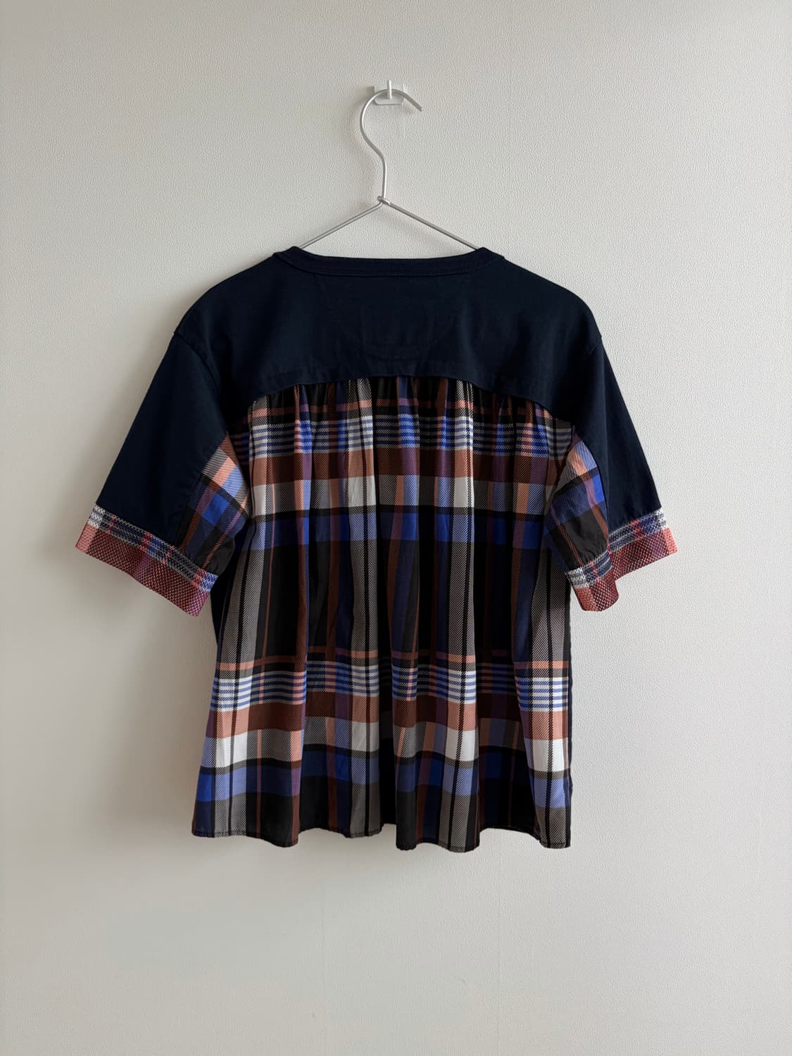 White Mountaineering 체크 배색 티셔츠 상품이미지2
