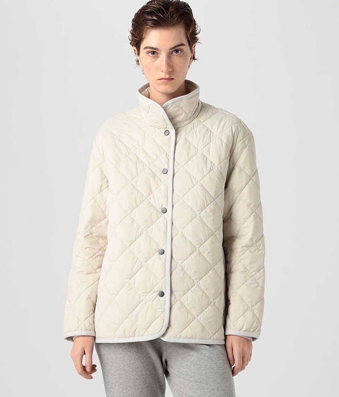 (정품/새상품) 제임스펄스 여성 퀼팅 스냅 자켓 클라우드 상품이미지5