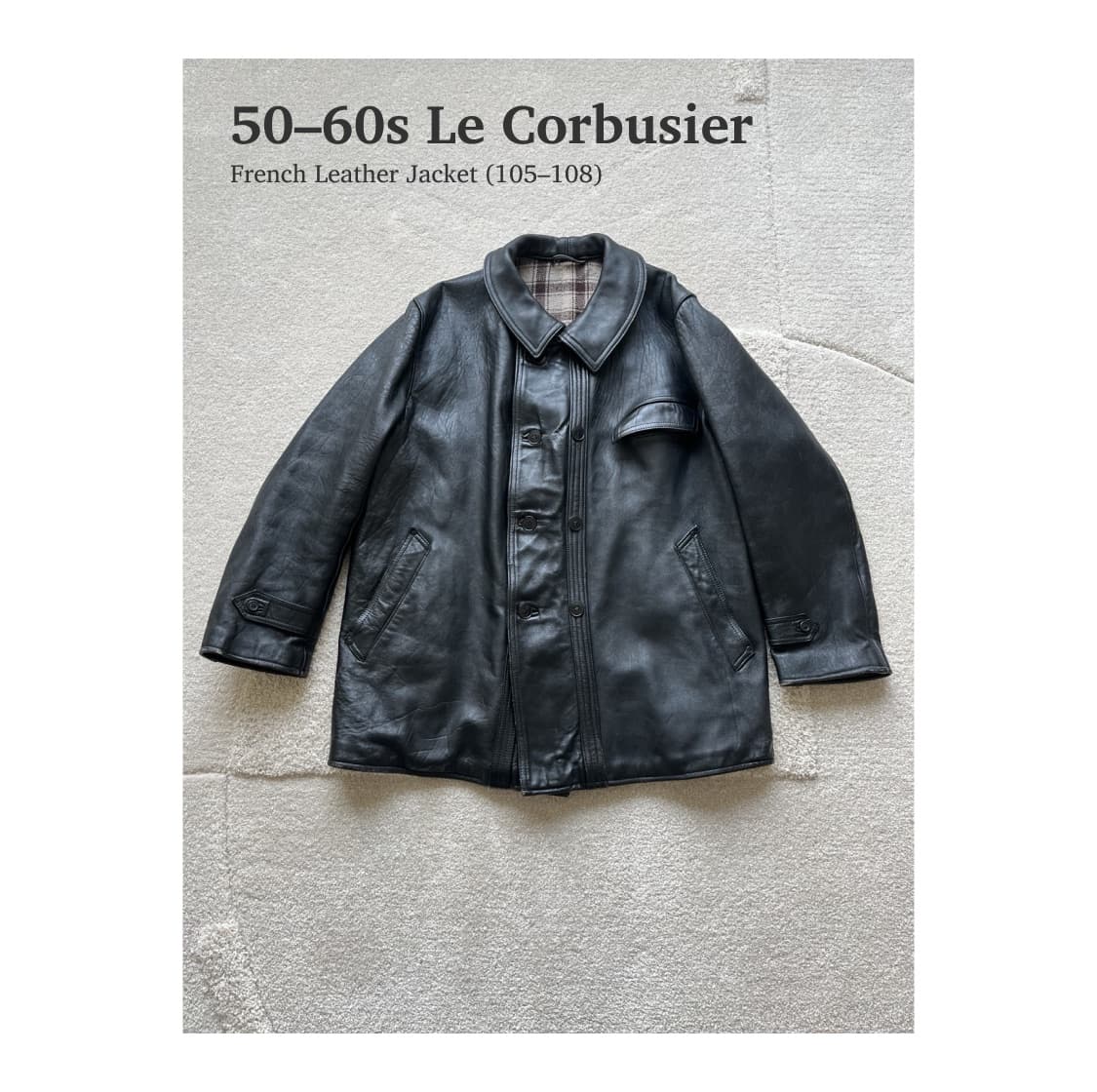 50-60s 프렌치 르 코르뷔지에 레더 자켓 (105-108) 상품이미지1