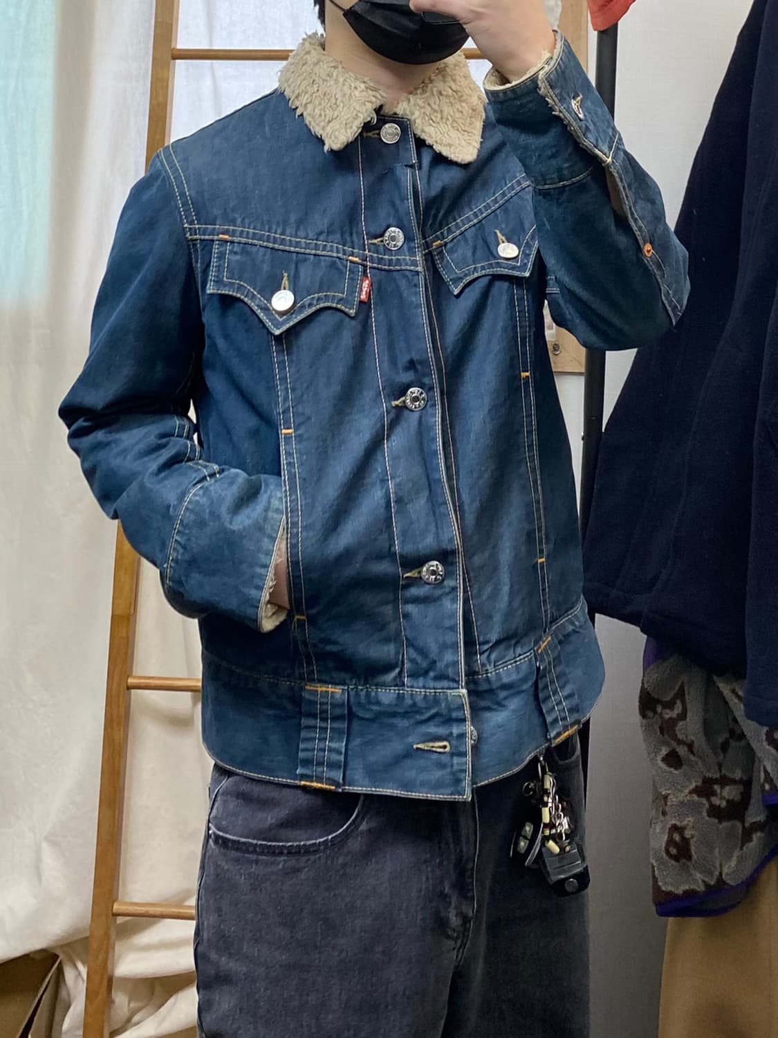 [M] 00s Levi's 리바이스 타입원 데님 쉐르파 자켓 상품이미지9