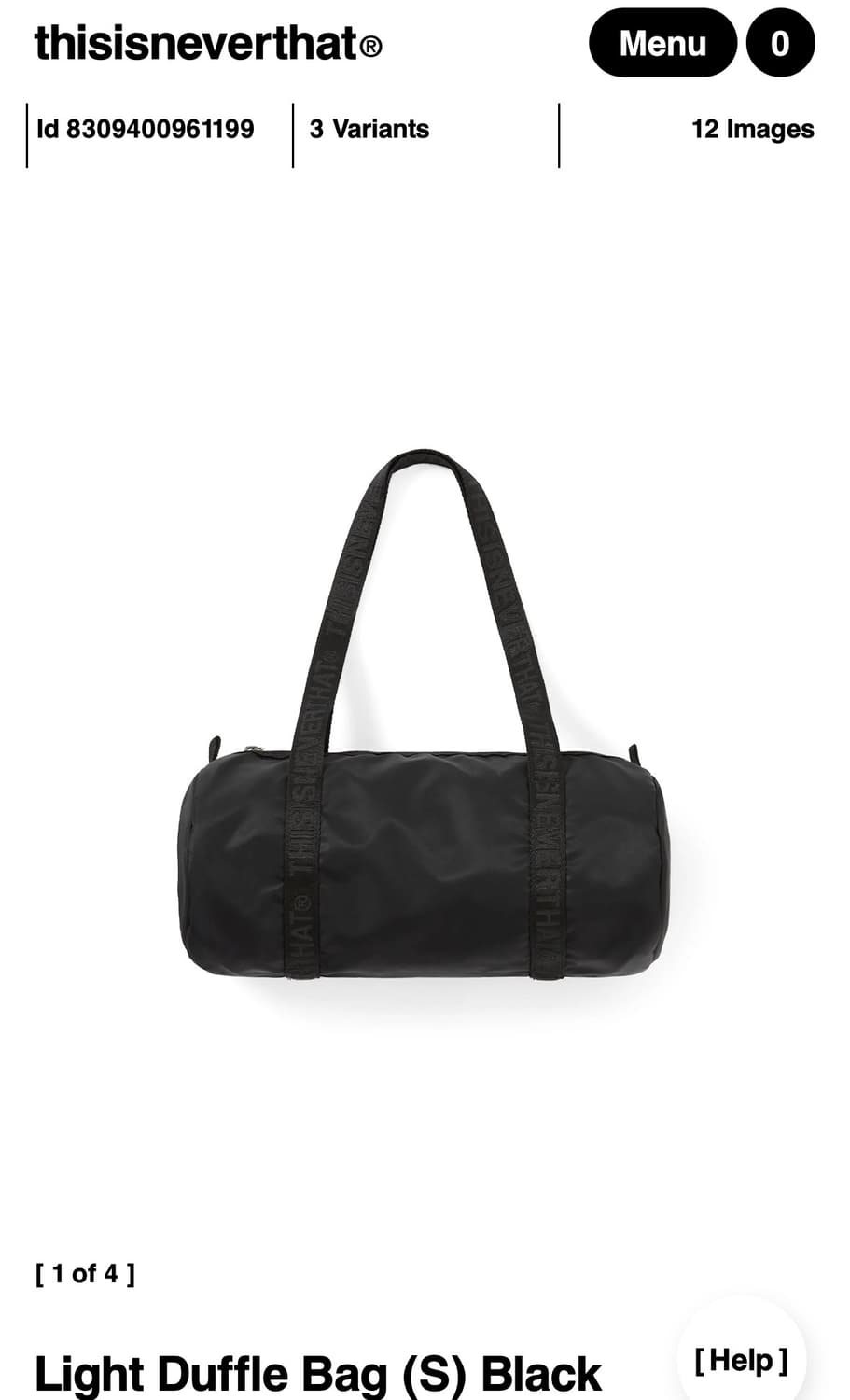 디스이즈네버댓) Light Duffle Bag BK S 상품이미지1