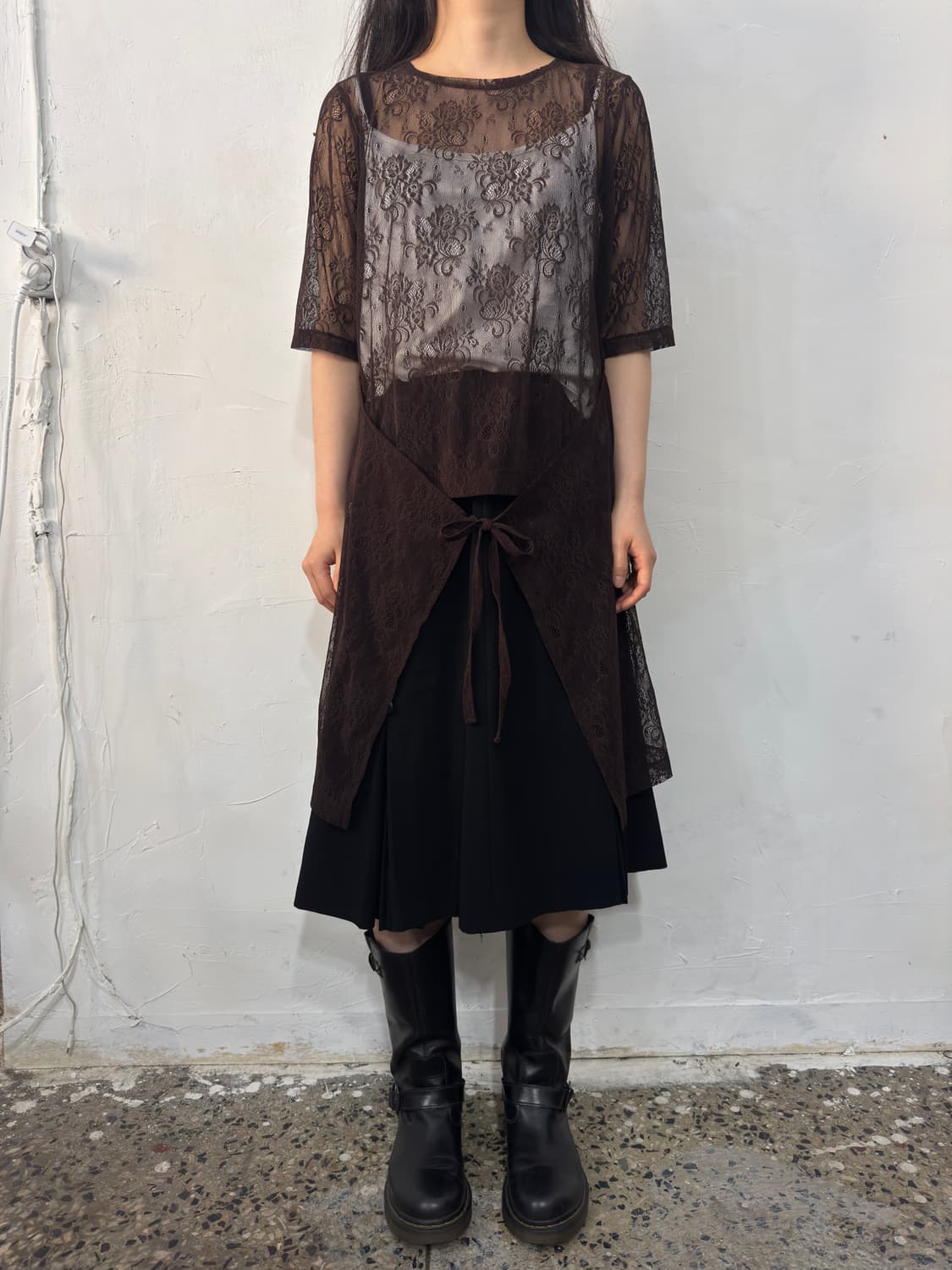 mesh lace design top 상품이미지5