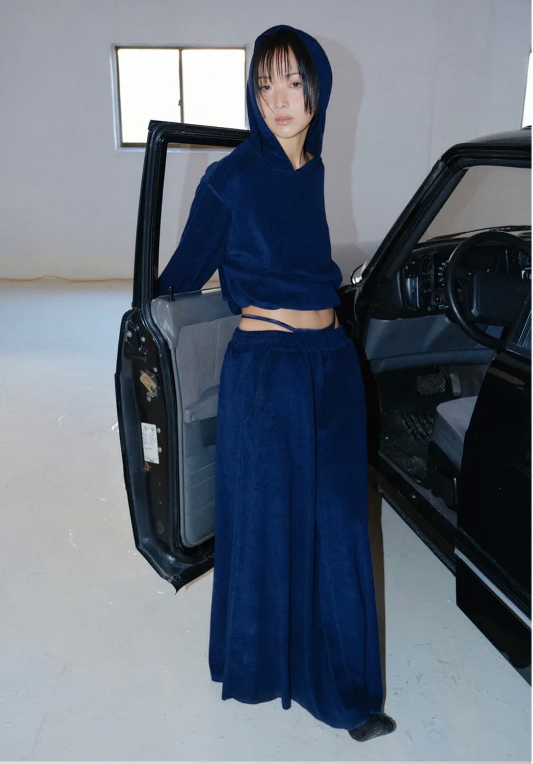 Plzproject 테리 맥시 스커트 네이비 상품이미지1