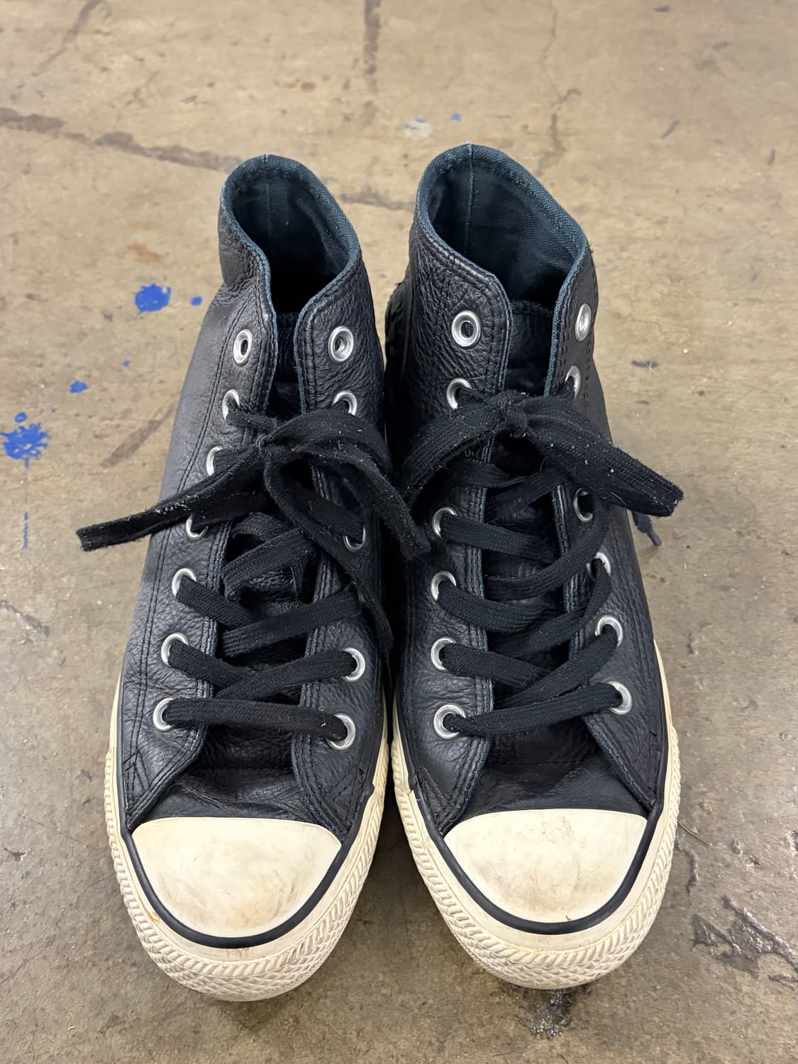 컨버스 블랙 레더 하이 스니커즈 230 상품이미지2