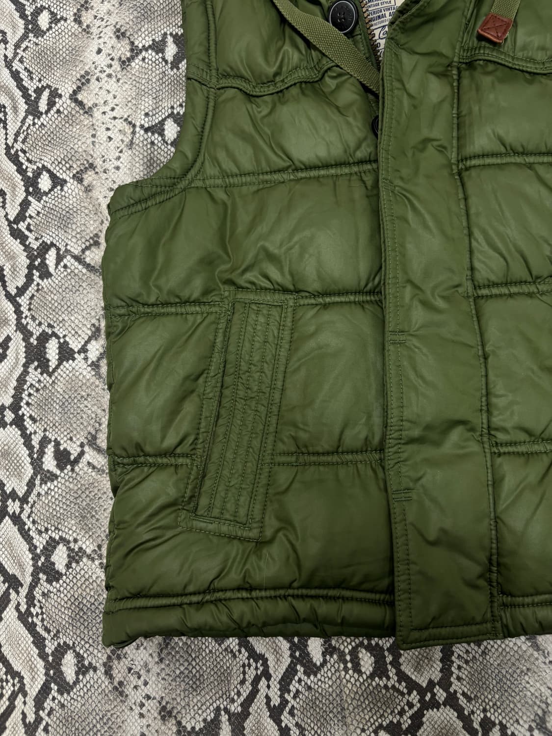 “Who.A.U ”Y2K Mood Khaki Fur Padding 상품이미지2