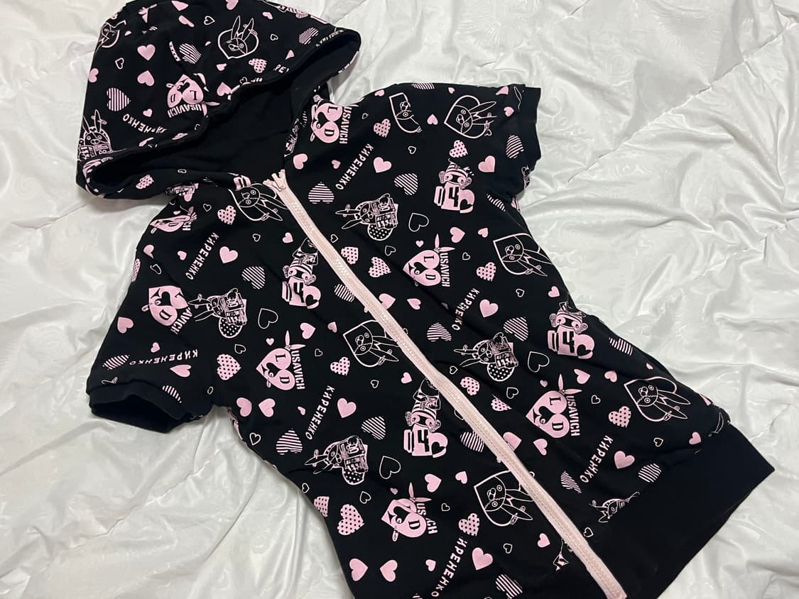 리즈리사돌 우사미미 리버시블 반팔 후드집업 펑크갸루스트릿락시크오네히메일브 상품이미지5