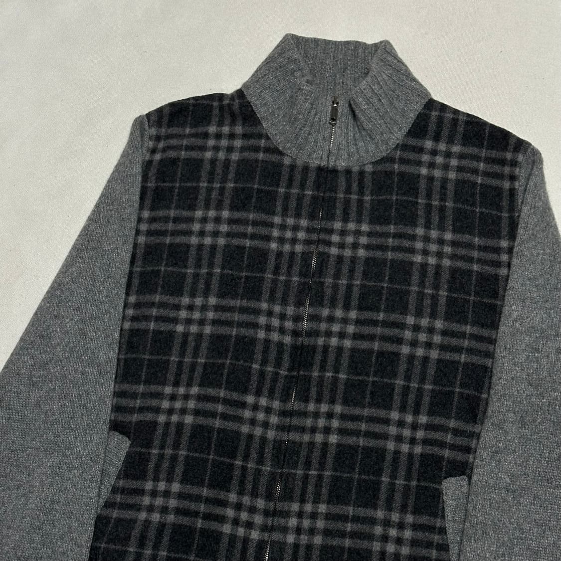 XL 버버리 체크 집업 가디건 상품이미지1