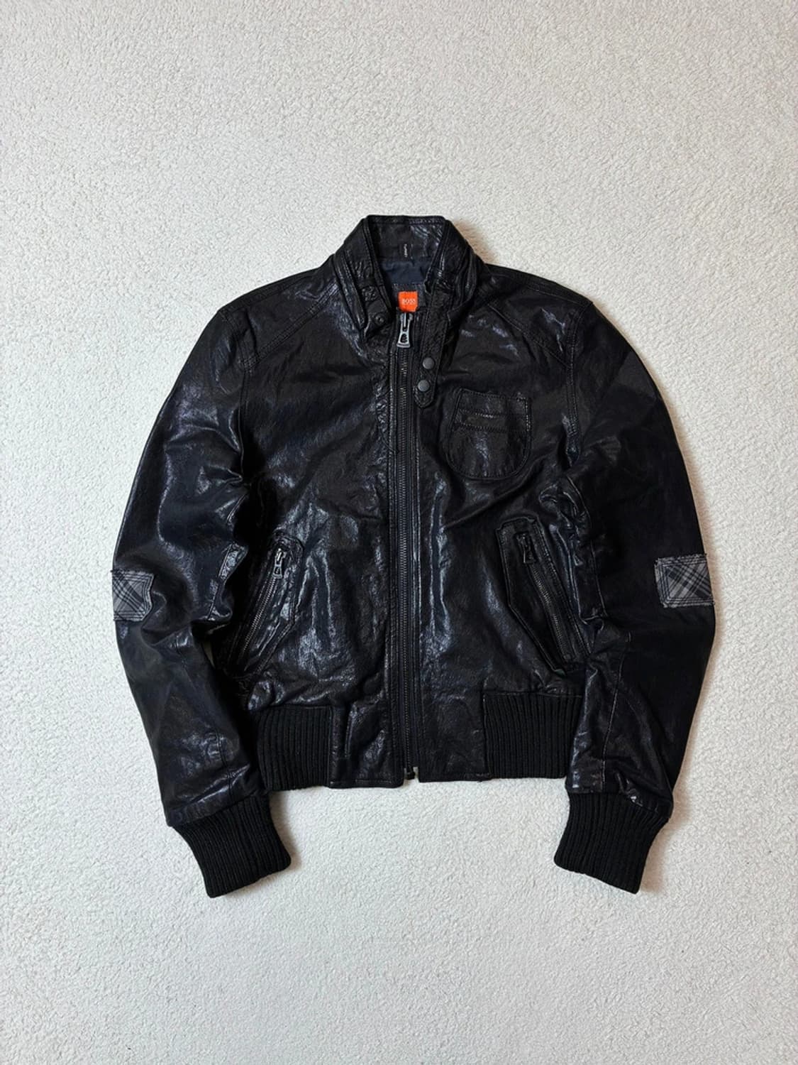 휴고보스 00's Y2K 유틸리티 가죽 봄버 자켓 PN6802 상품이미지1