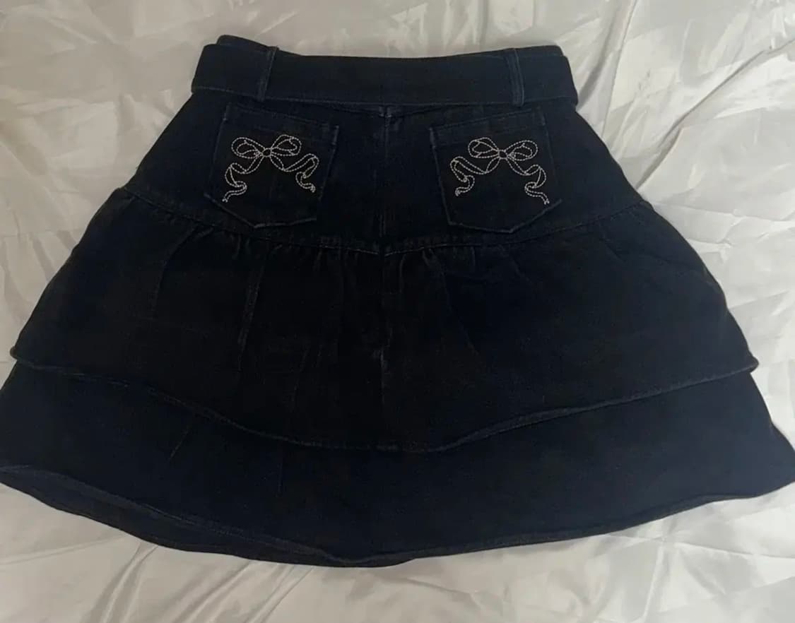 Bubbles 프릴 데님 스커트 상품이미지2