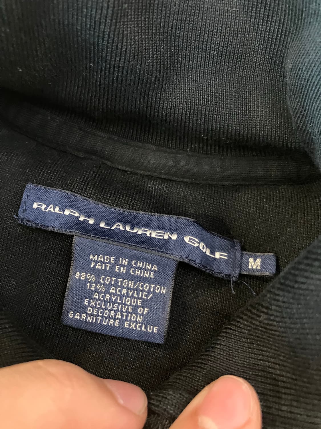 폴로 랄프로렌 딱붙핏 빅포니 코튼 집업 져지 블랙 상품이미지5