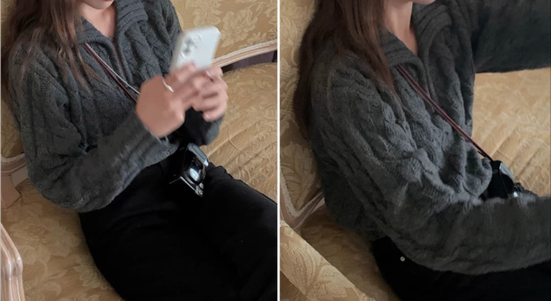 차콜 꽈배기 니트 상품이미지3