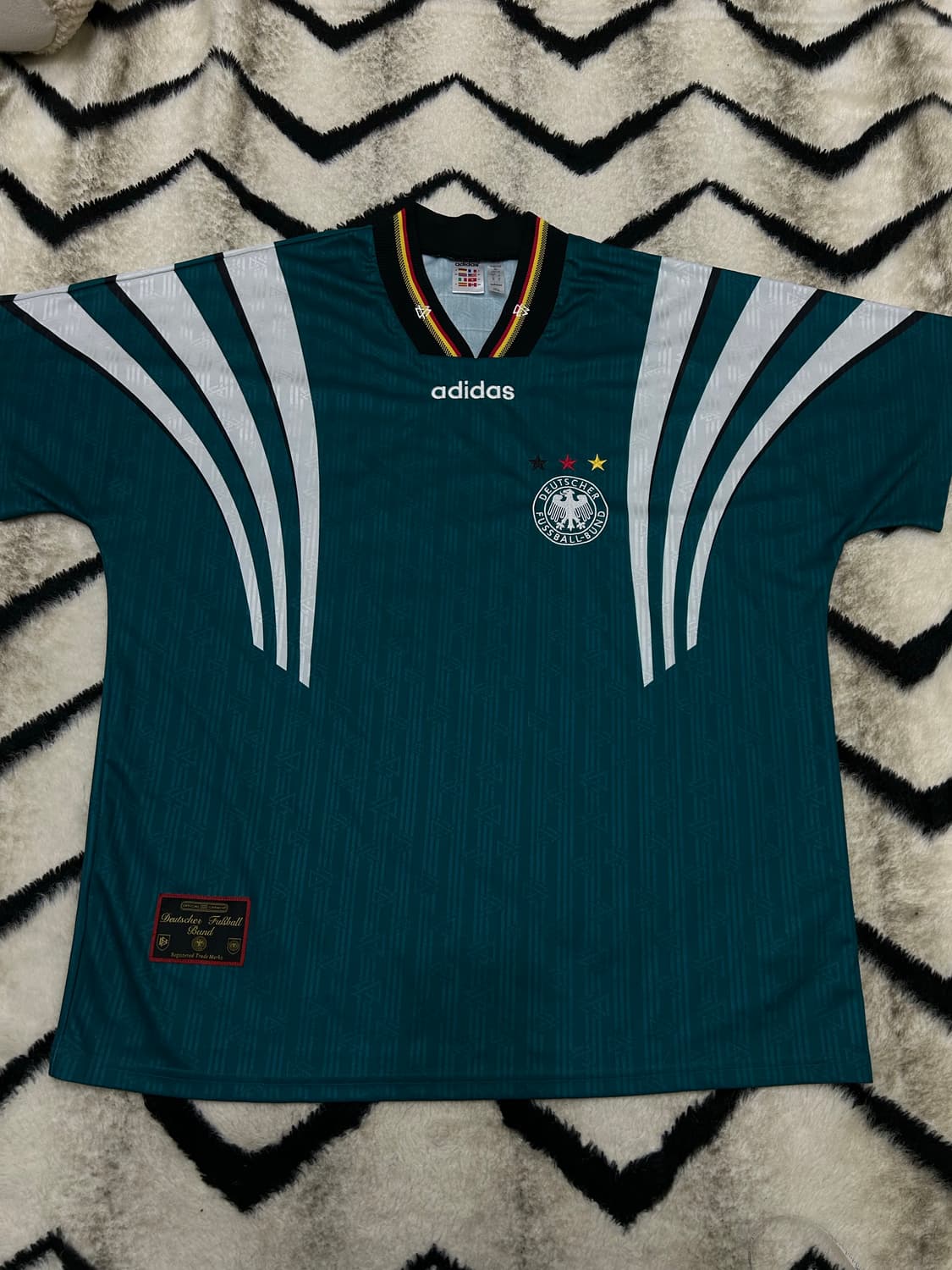 [3XL]아디다스 독일 1996 레트로 반팔 유니폼 상품이미지2