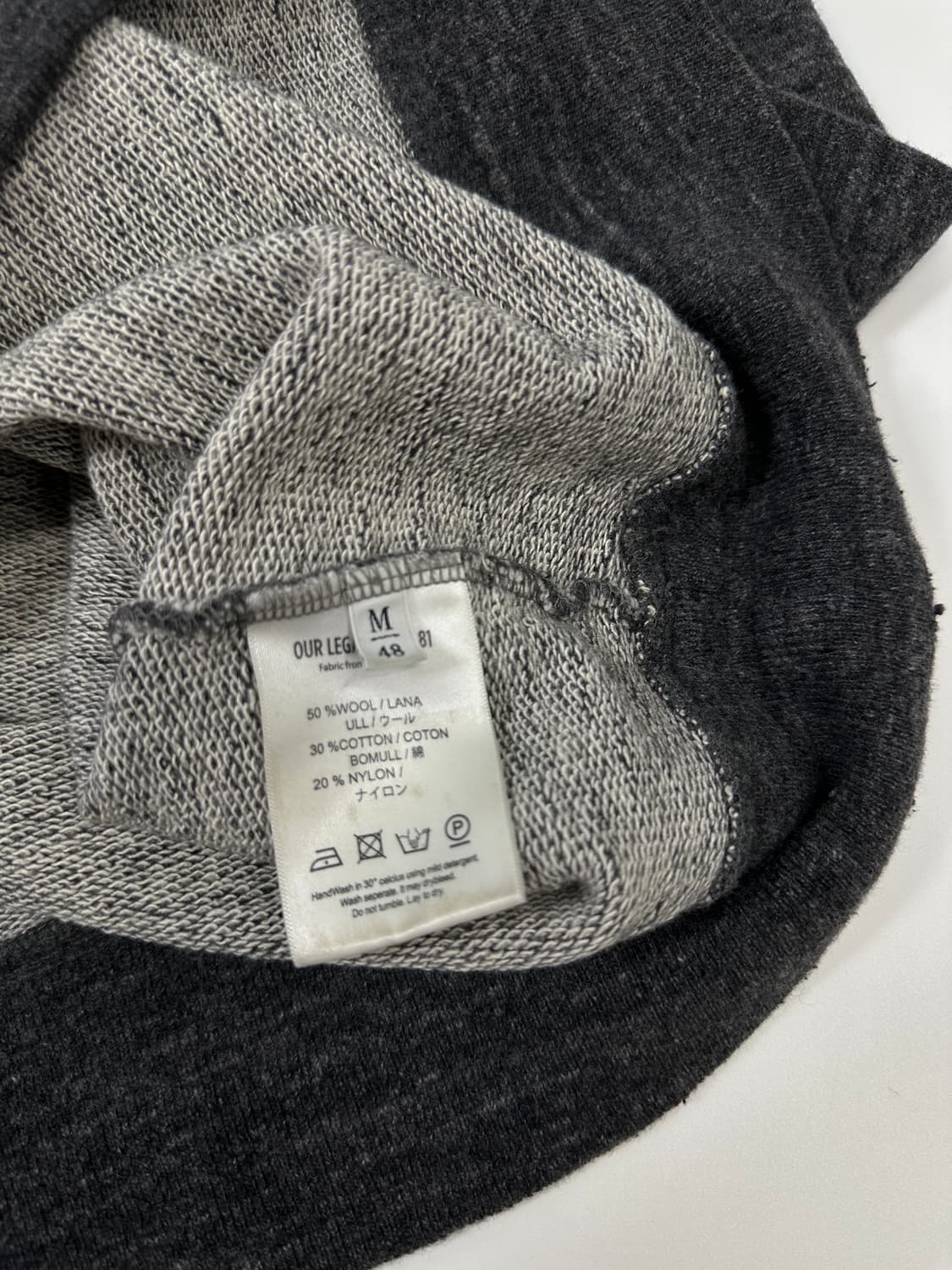 아워레가시 울 코튼 스웻셔츠 m 상품이미지3