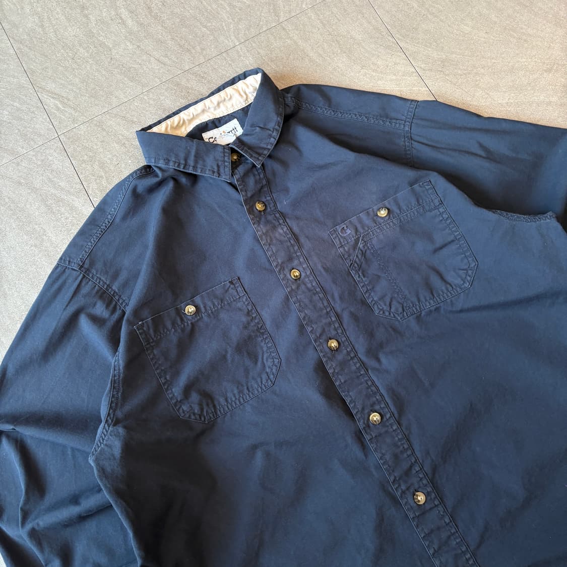 칼하트 오리지널 네이비 긴팔 셔츠 상품이미지2