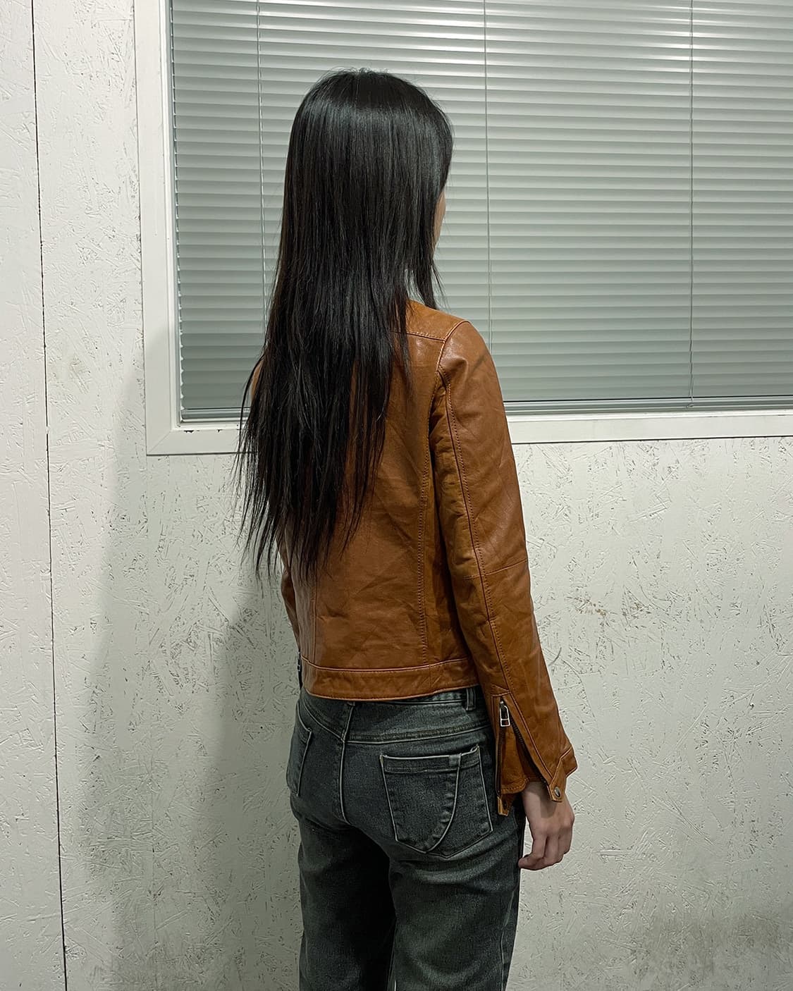 유나이티드 애로우즈 브라운 가죽 자켓 상품이미지3