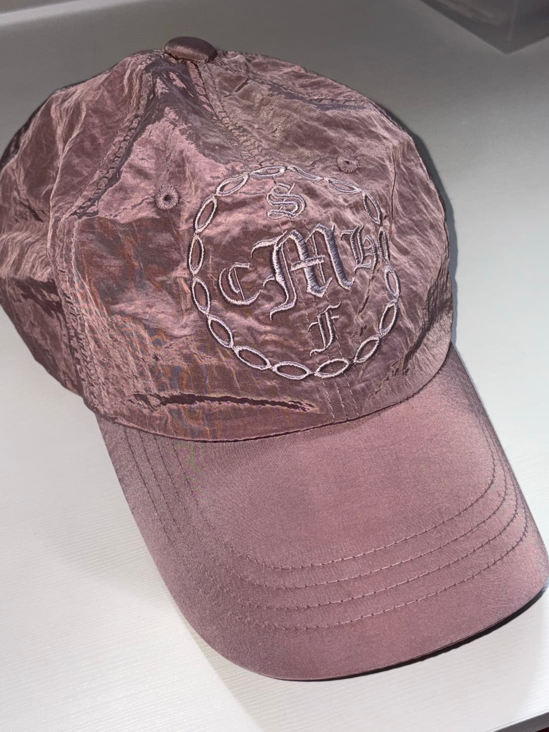 미스치프 워시드 나일론 볼캡 핑크 상품이미지3