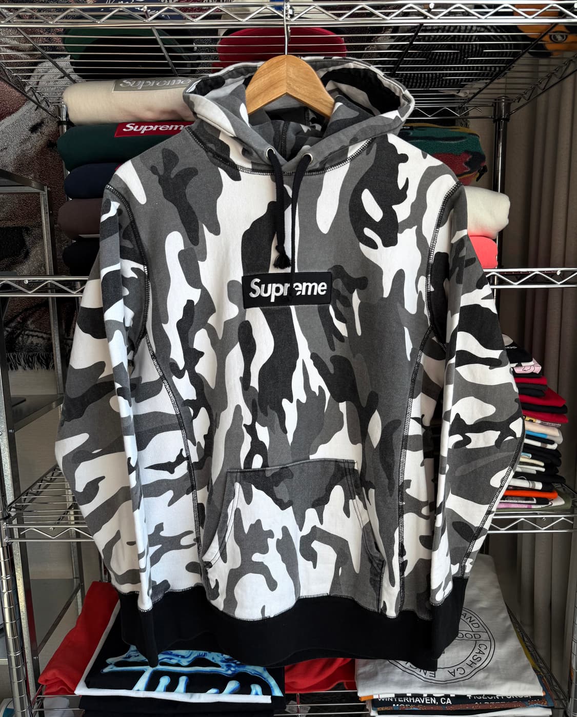 슈프림 스노우카모 박스로고 후드티 상품이미지3