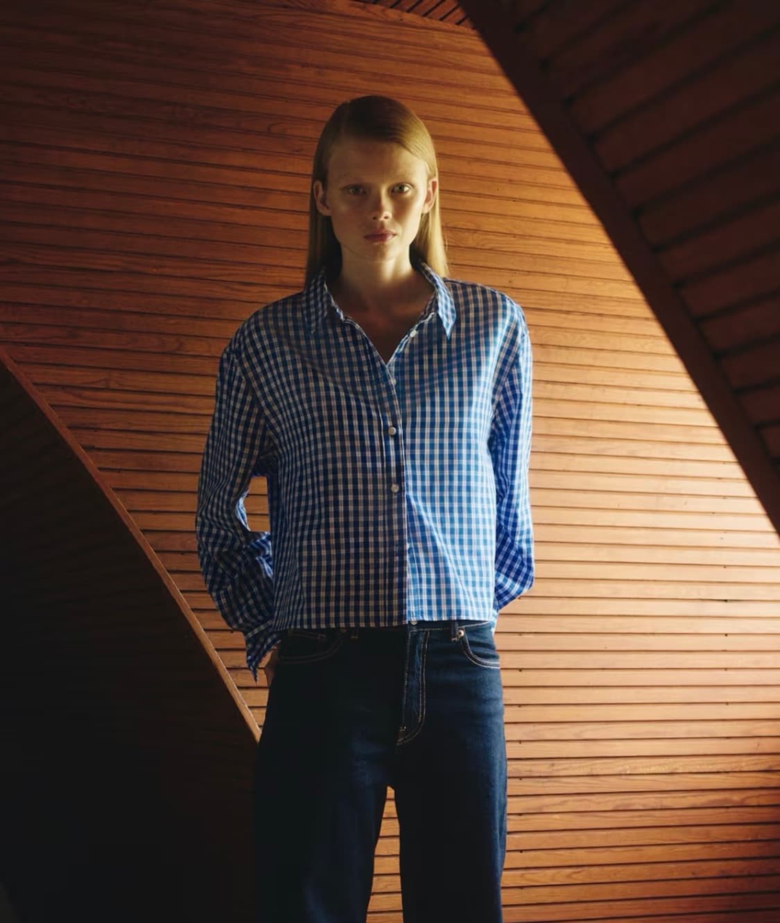 h&m 쇼트 코튼 체크 셔츠 남방 상품이미지1