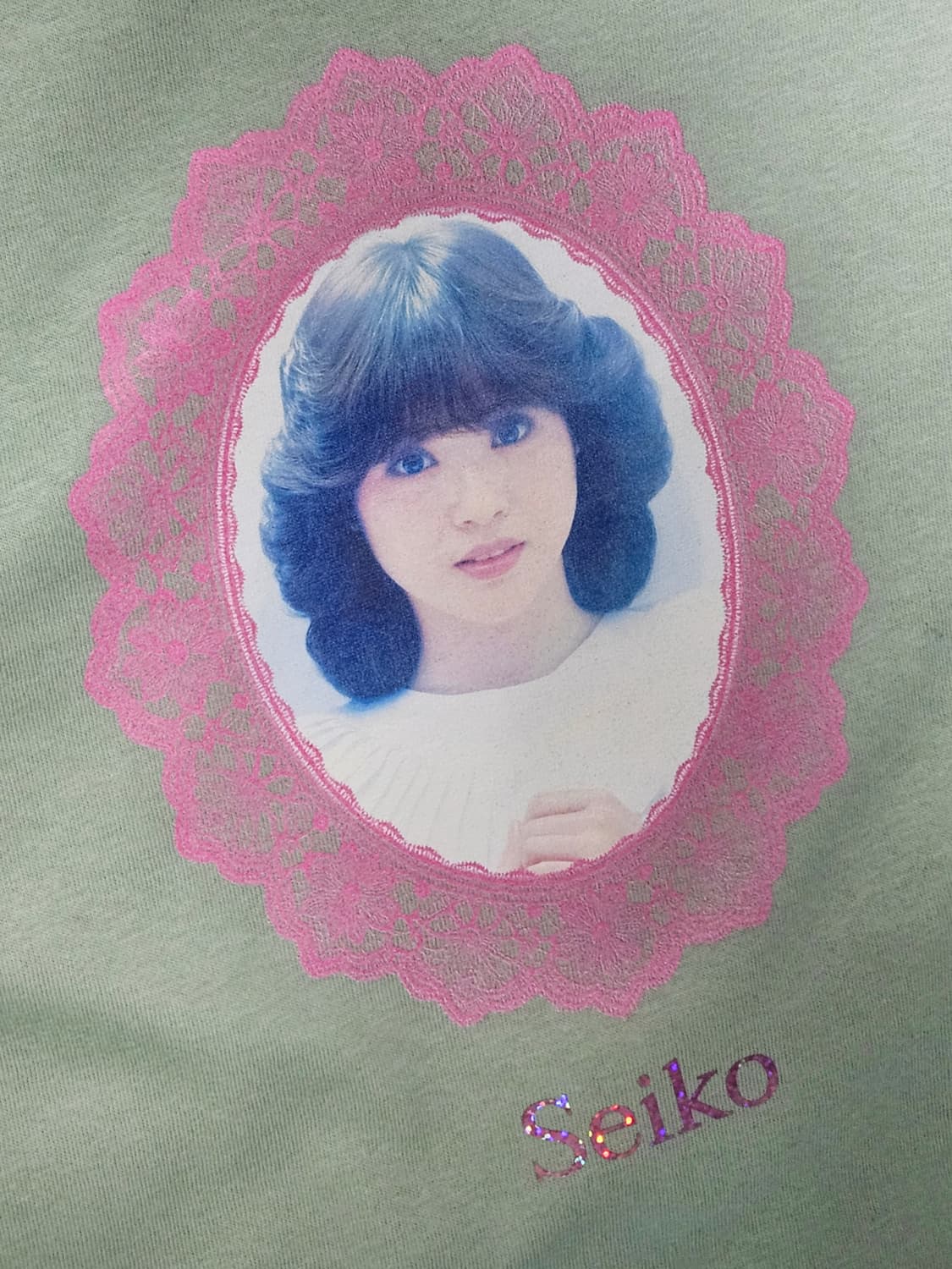 마츠다세이코 빈티지 티셔츠 레이스프레임 홀로그램 더스티민트 일본 밴드티 상품이미지1