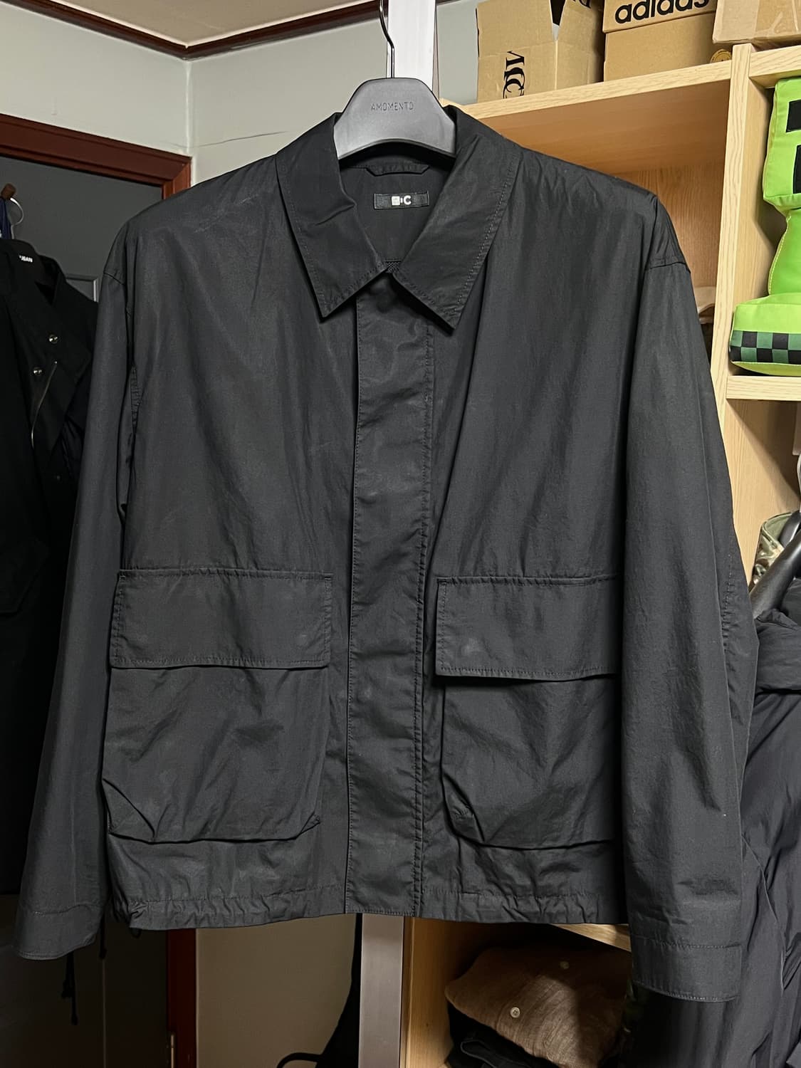 유니클로 C 코튼 쇼트 블루종 블랙 L 상품이미지2