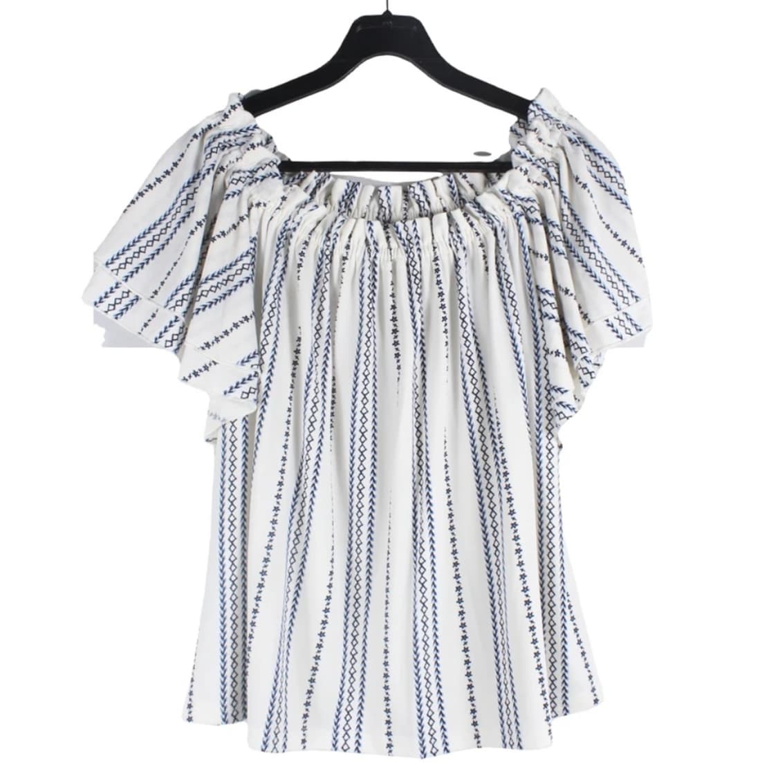 빈티지 스트라이프 반팔 블라우스 상품이미지1