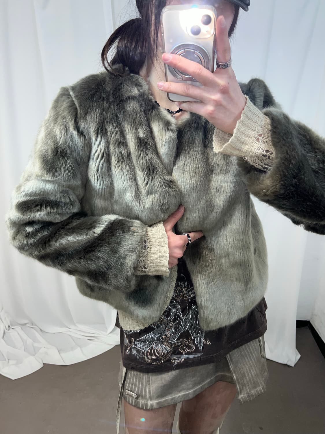 쉬머 골드 에코퍼 자켓 상품이미지4