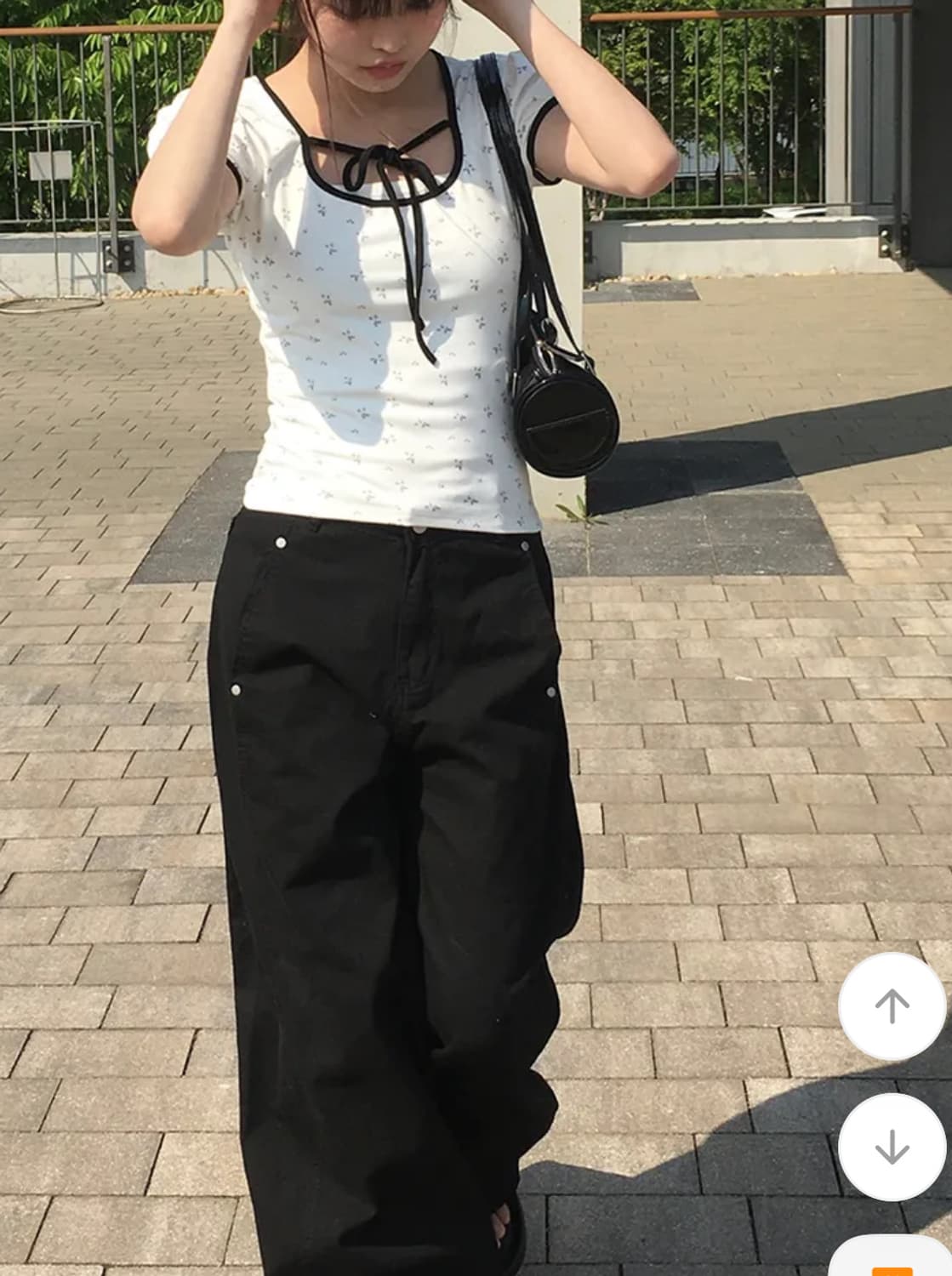 퍼프탑 증정/당일배송) 애니원모어 네로 레터링 원숄더 오프숄더 반팔티 상품이미지5
