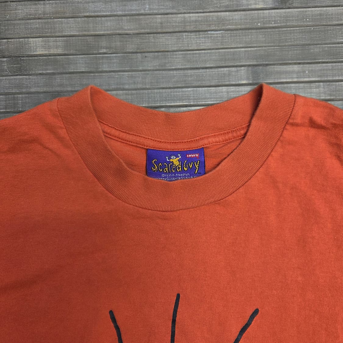90s 리바이스 scared guy X revis 1995 반팔 티셔츠 상품이미지3