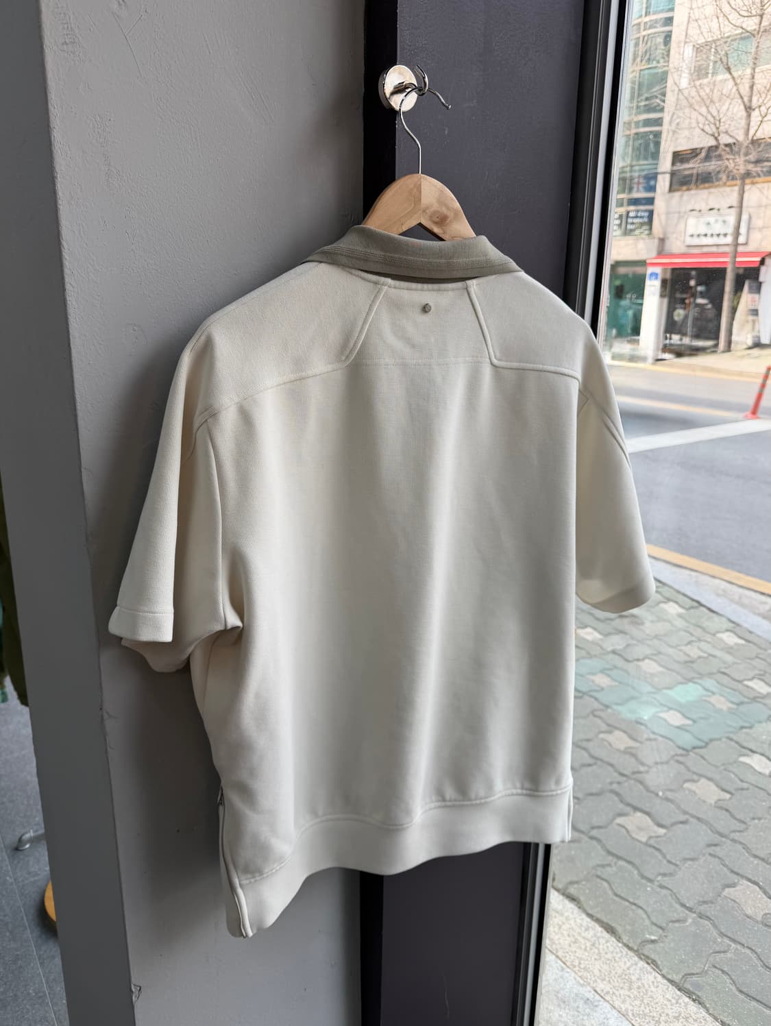 100~105/ 시스템옴므 23SS 오픈카라 니트 반팔 상품이미지7