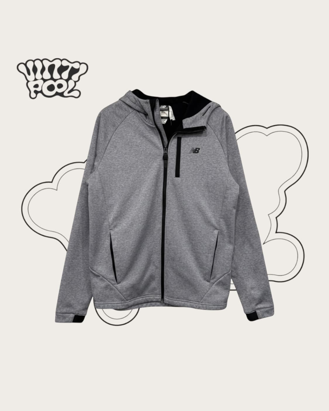 뉴발란스 풀오버 기모 후드집업 100 그레이 (W) 상품이미지1
