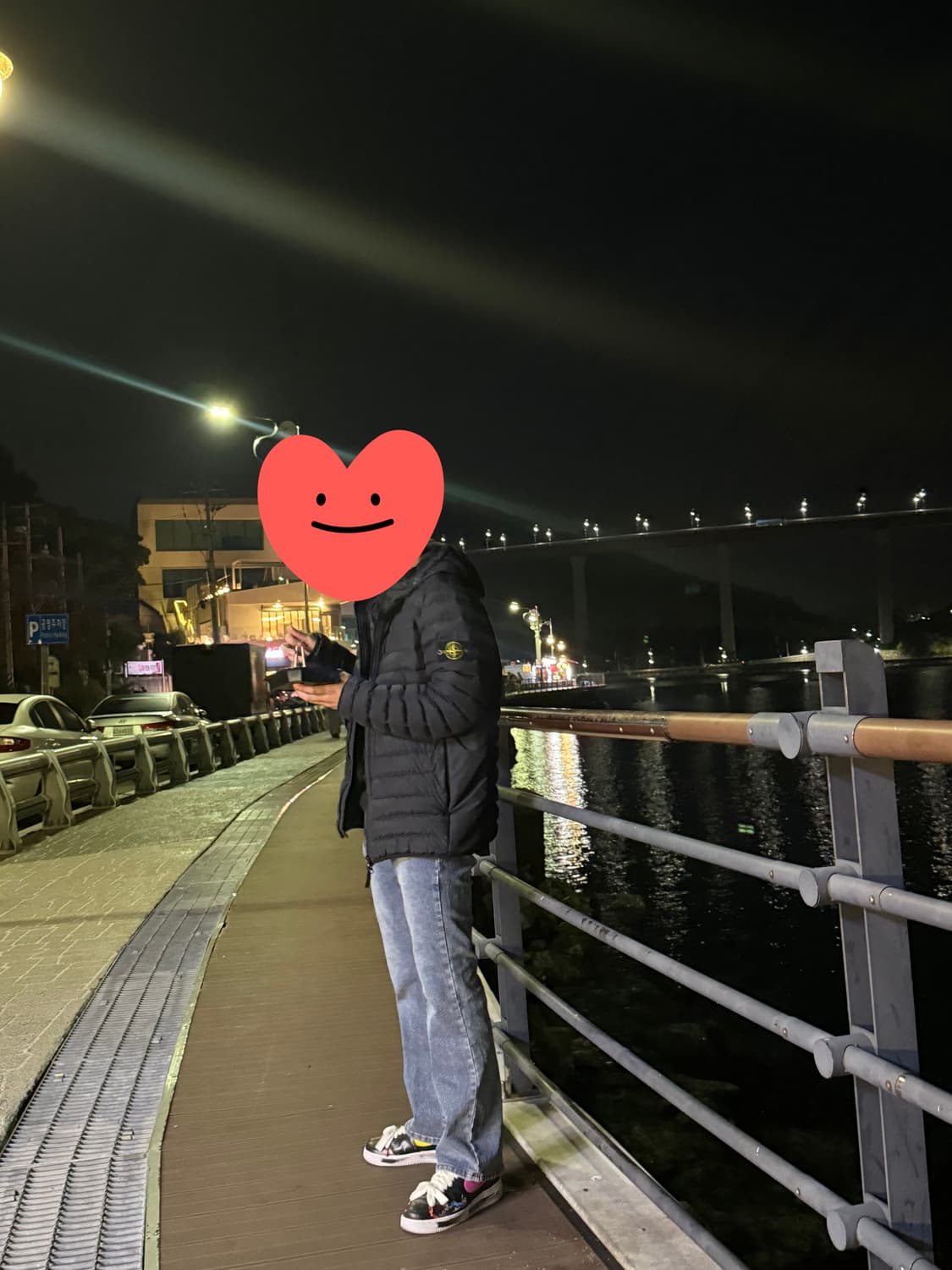 [새상품급 L] 스톤아일랜드 블랙 경량패딩 상품이미지1