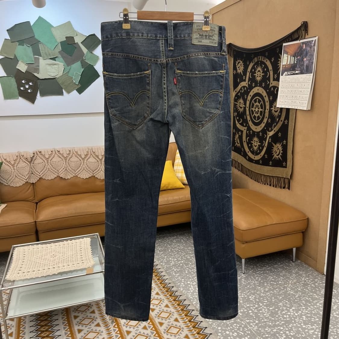 리바이스 568 빈티지 스트릿 크랙워싱 데님팬츠 32인치 C11365 상품이미지4