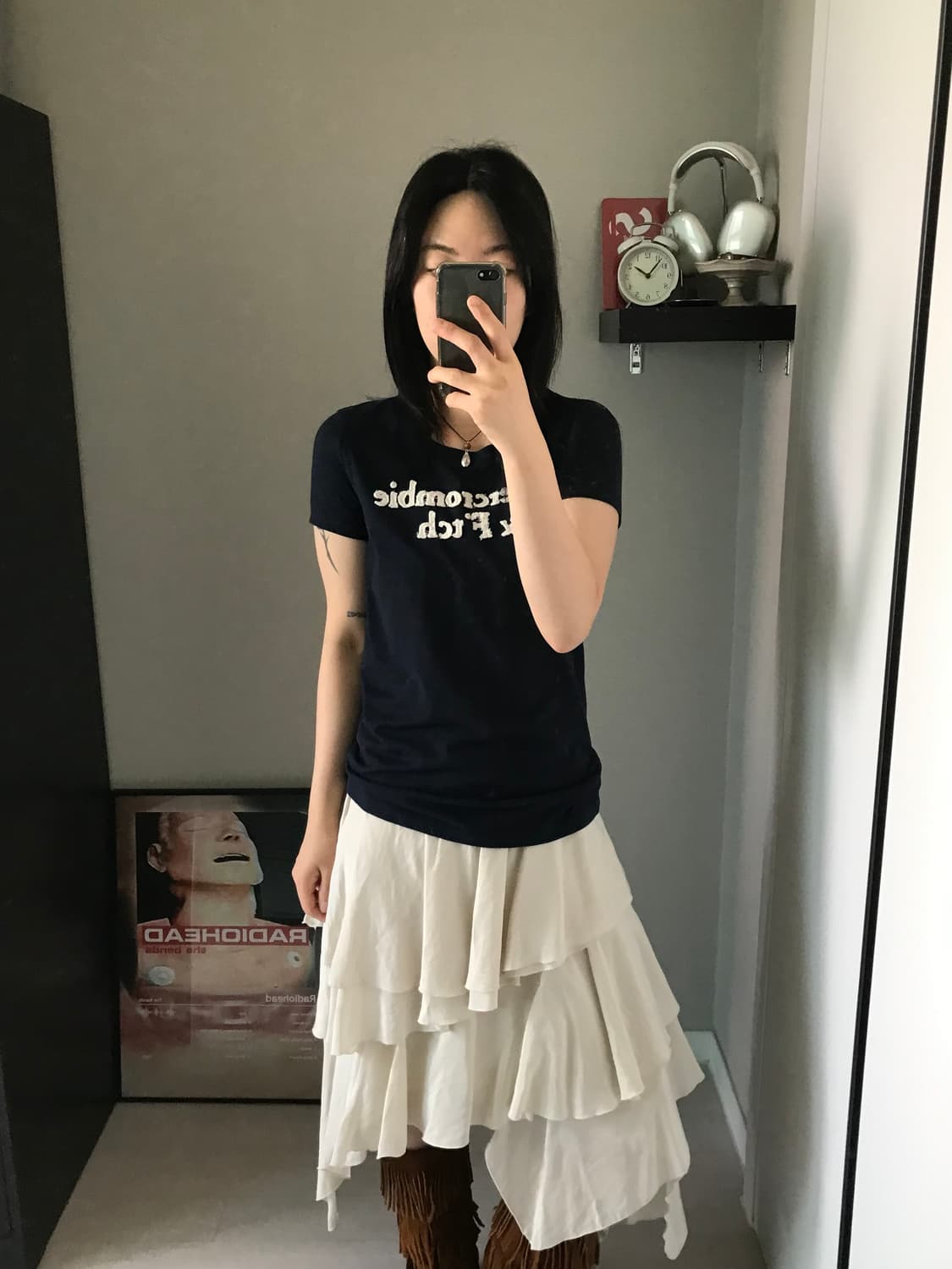 아베크롬비 자수로고 블랙 반팔티 상품이미지1