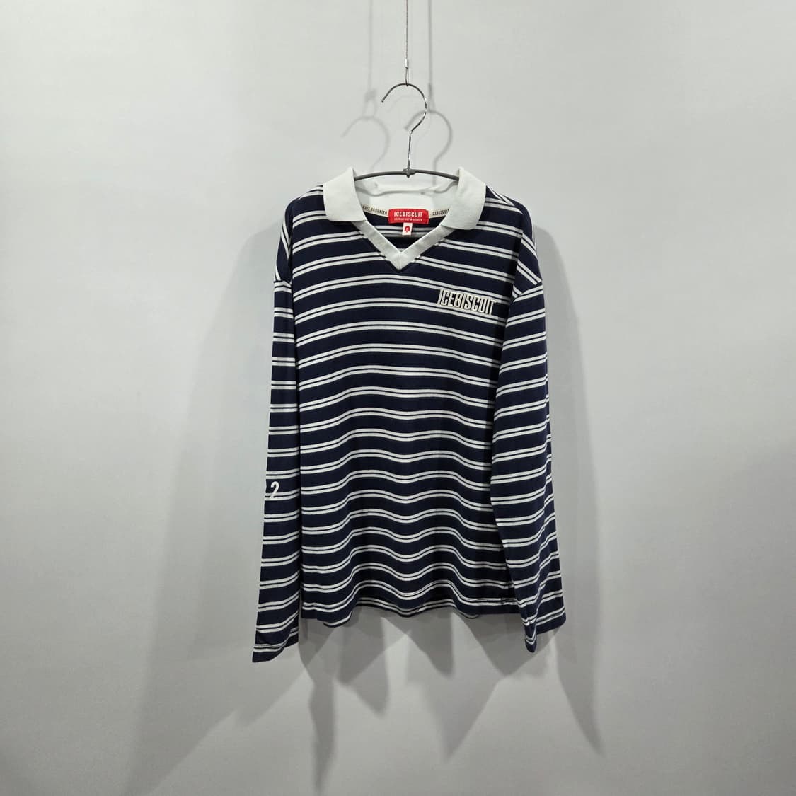 아이스비스킷 스트라이프 카라 롱슬리브 145 상품이미지1