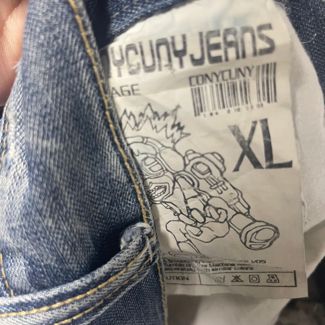 코니커니진스 워싱 데님 포켓팬츠 XL 상품이미지4