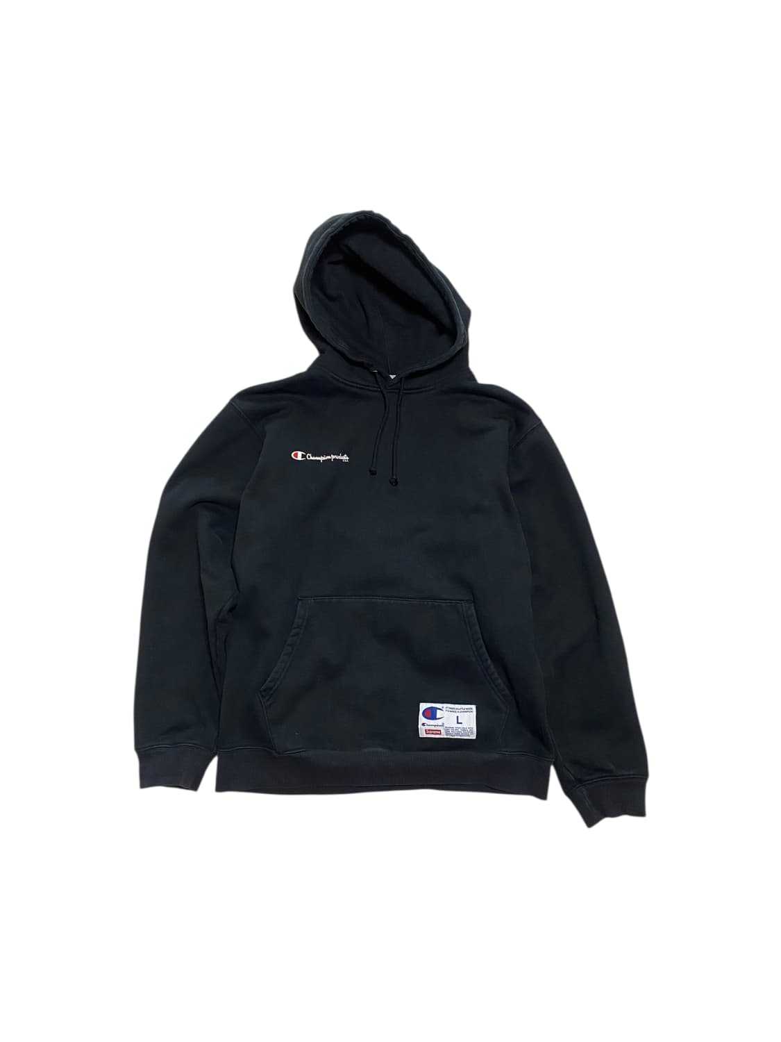 챔피온 x 슈프림 후드티 블랙 L 상품이미지2