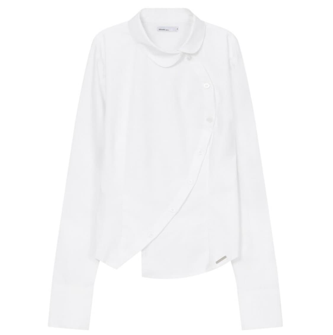 [2] 미세키서울 버튼 셔츠 화이트 블라우스 언발란스 상품이미지1