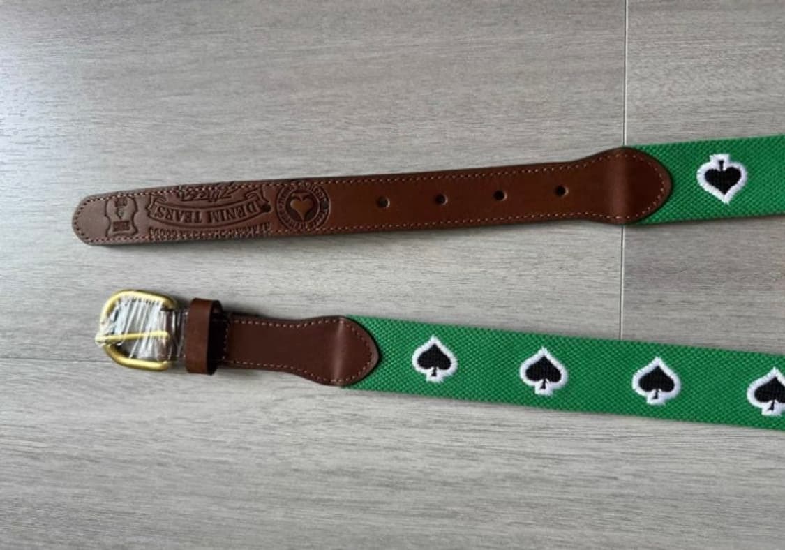 스투시 x 데님 티어스 니들 포인트 벨트 브라운 상품이미지2