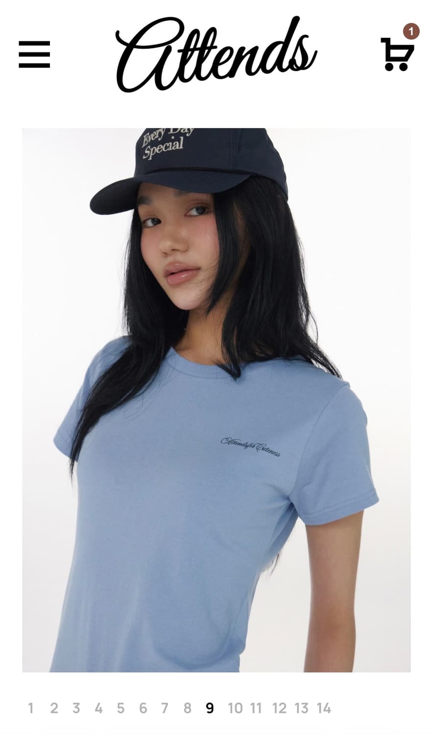 Attends for cuteness tee (Sky blue) 상품이미지2