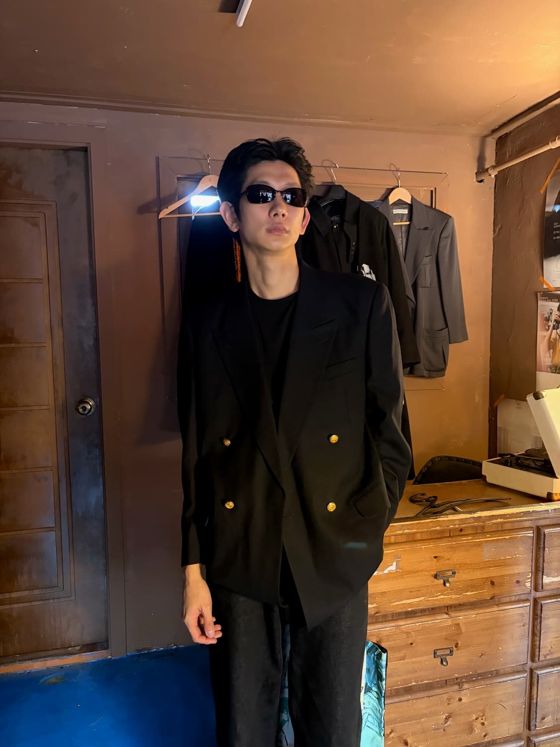 BANDO NAVY WOOL GOLD BUTTON BLAZER 상품이미지2