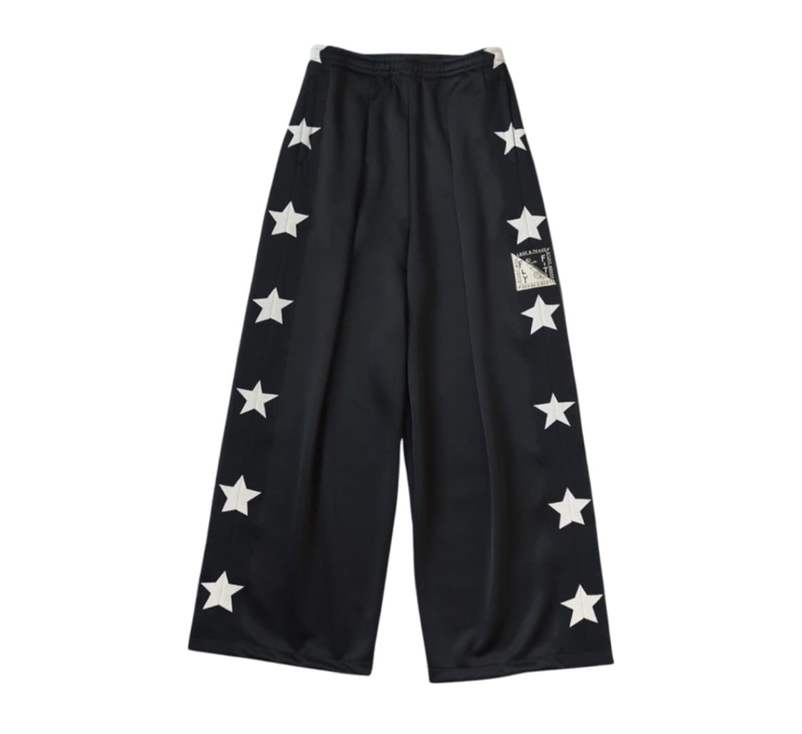 캐피탈 스턴트맨 & 우먼 스무스 저지 배기 트랙 팬츠 블랙 상품이미지1