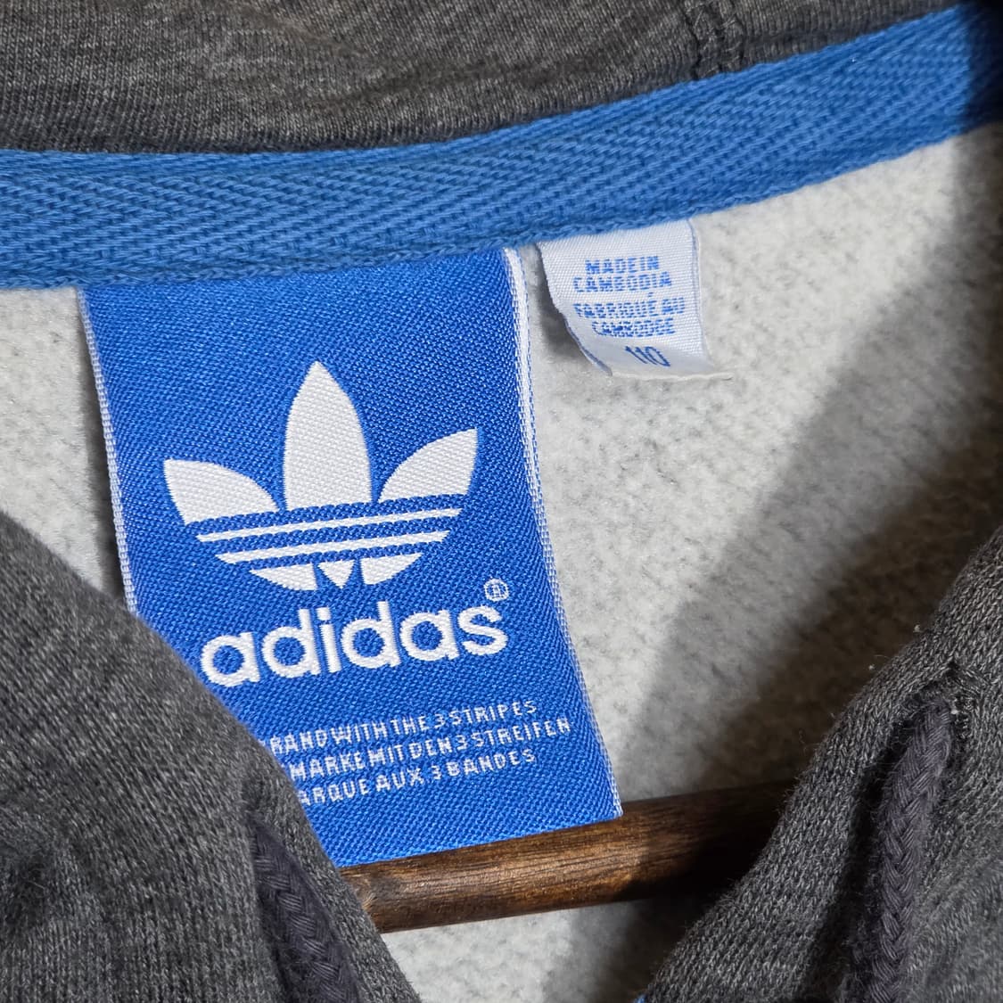 아디다스 차콜 블랙 삼선 후드집업 상품이미지9