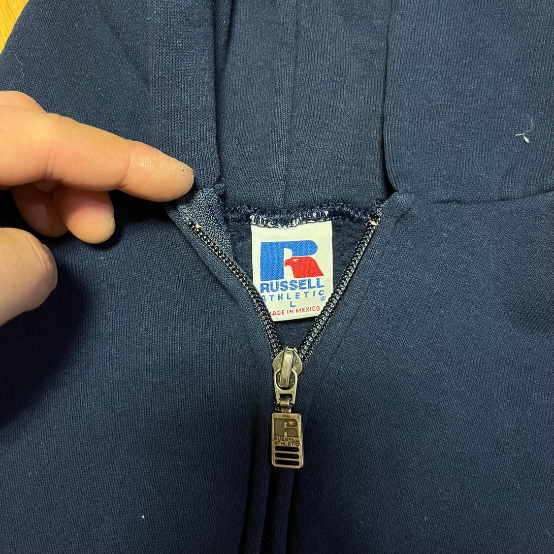 [L] 90s 빈티지 러셀 후드집업 네이비 상품이미지4