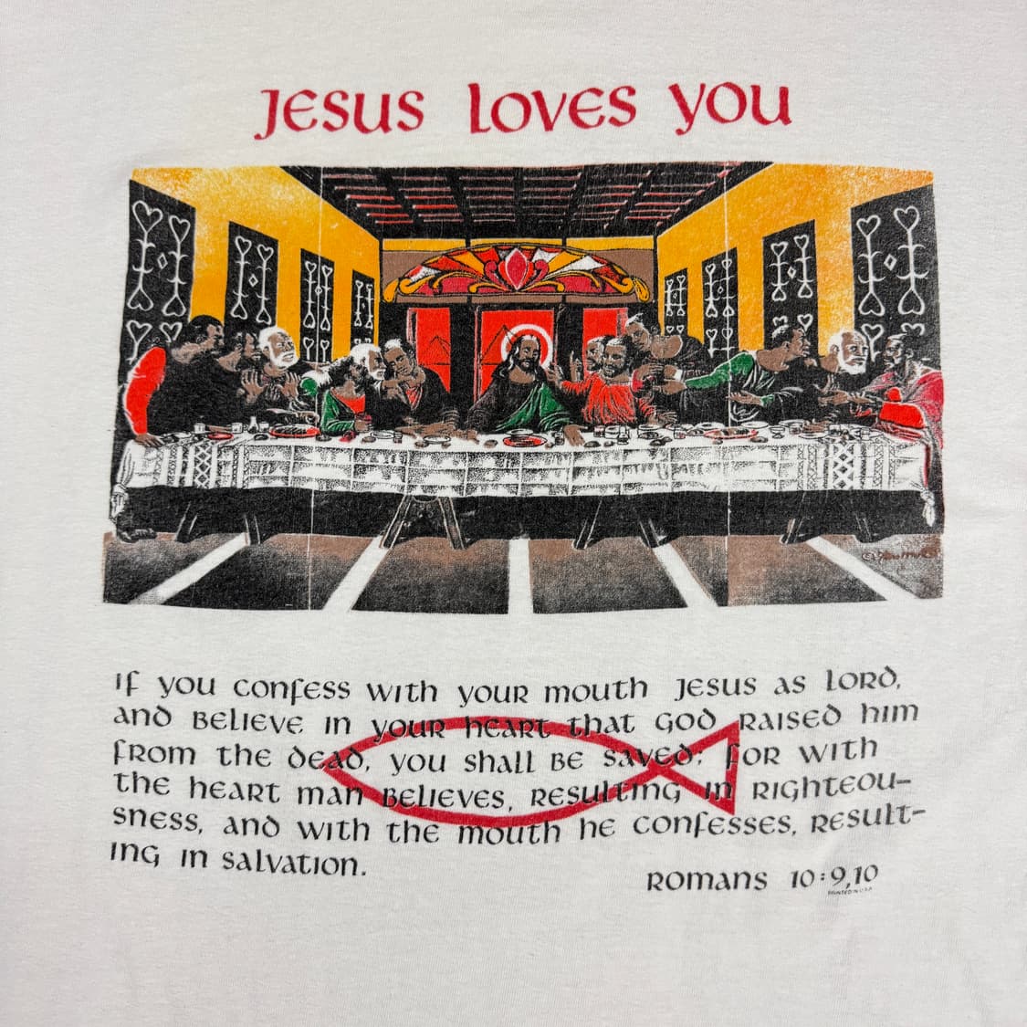 빈티지 90s 최후의 만찬 티셔츠 Jesus Love You 상품이미지3