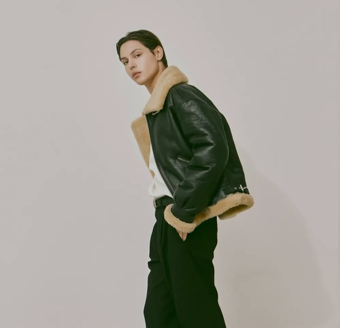 (미발매 상품) 론트 깡스타일리스트 리얼레더 브라운 무스탕 팝니다 상품이미지3