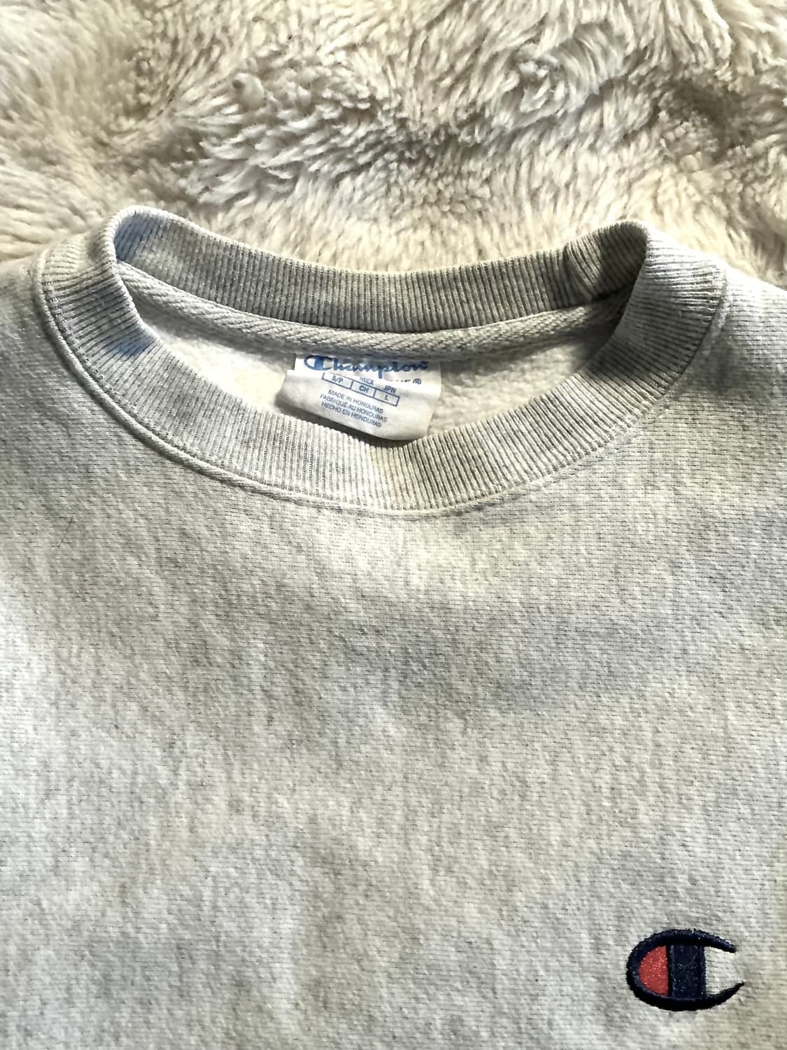 챔피온 맨투맨 라이트그레이 백멜란지 상품이미지2